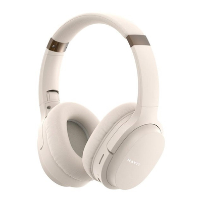Kufje over ear Havit i62, Bluetooth 5.3, 17 orë bateri, të bardha me ari