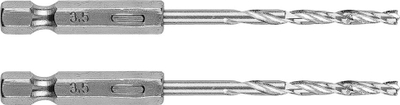 Set spiralësh metalike Graphite, 3.5 mm, majë gjashtëkëndore, 2 copë