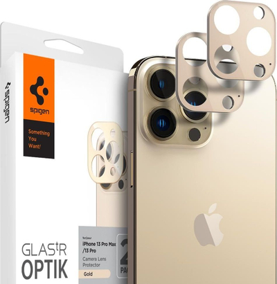 Mbrojtës lente Spigen Glas.tR Optik për iPhone 13 Pro dhe 13 Pro Max, xham i temperu, Gold