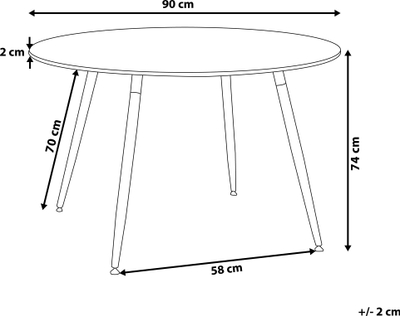 Tavolinë ngrënieje Beliani BOVIO, diametër 90 cm, MDF, e zezë