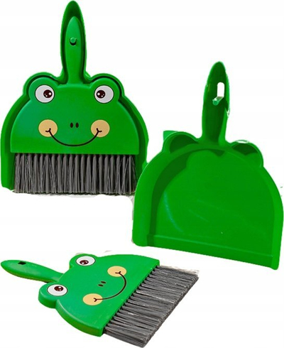 Set fshese me lopatë LeanToys Frog, për tavolinë, plastik, jeshil
