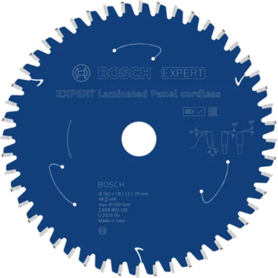 Disk sharrë Bosch Expert Laminated Panel Cordless, 160mm, 48 dhëmbë, blu