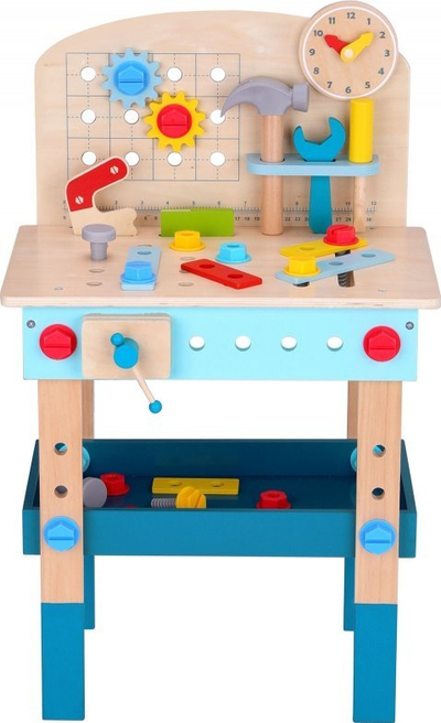 Lodër tavolinë pune Tooky Toy Work Bench, dru, 40x26x65 cm, shumëngjyrëshe