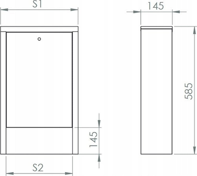 Kabinet sipërfaqësor Sigma Li, 8 qarqe, 585x145x585 mm, i bardhë