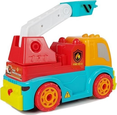Lodër kamion zjarfikës Lean Sport Auto Fire Truck, me drita dhe tinguj, me kaçavidë montimi, kuqe