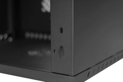 Kabinet rack 19" pa markë 9U, thellësi 450mm, derë xhami, i zi
