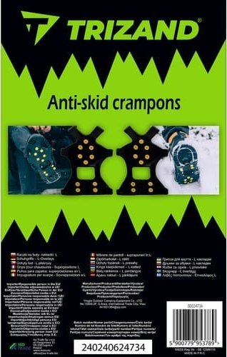 Kapëse antirrëshqitëse Trizand Anti Skid Crampons, masa L 40-44, me gozhdëza metalike, të zeza