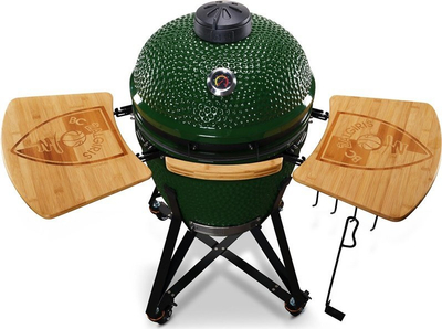 Grill keramik me qymyr Kamado Bono Zalgiris Green, 55cm, i gjelbër