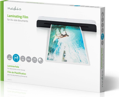 Film laminimi Nedis A4, 100µm, 100 fletë, transparent