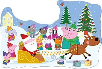 Puzzle për dysheme Ravensburger Peppa Pig Christmas, 32 copa, për kalamaj 3+