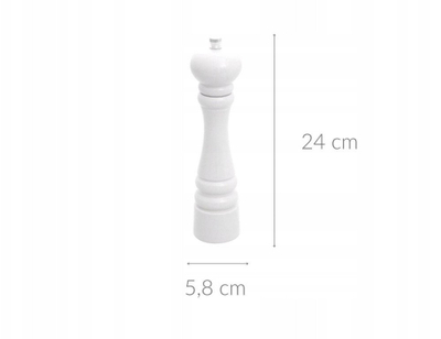 Mulli piperash Practic, dru 24 cm, i bardhë
