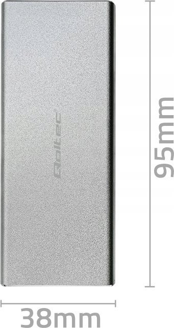 Kuti ekstern Qoltec për SSD M.2 SATA NGFF, USB 3.0, deri 2TB, ngjyrë argjendi