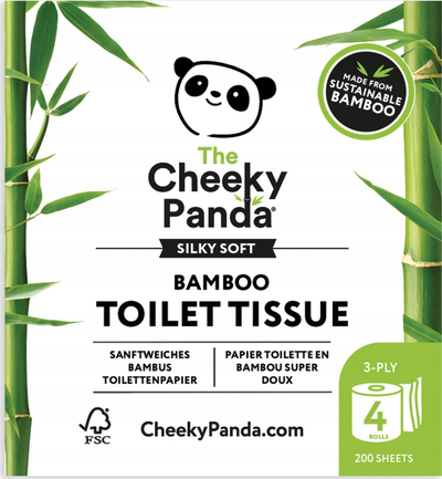 Letër higjienike The Cheeky Panda Bamboo, 3-shtresore, 4x200 fleta, set 6 copë