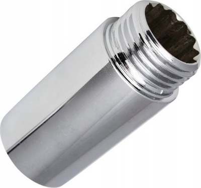 Zgjatues uji Ferro, 1/2", 40mm, krom i lëmuar