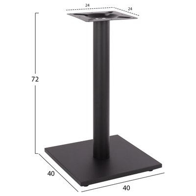 Bazë tavoline HM METAL BASE HM421.11, metal, 40x40x72 cm, e zezë mat