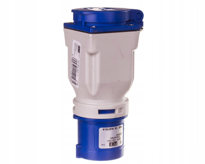 Adapter trefazor PCE 9433101, 16A, 3P, blu e bardhë