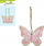 Dekor varëse druri MFP Butterfly, 7 cm, set 2 copë, rozë