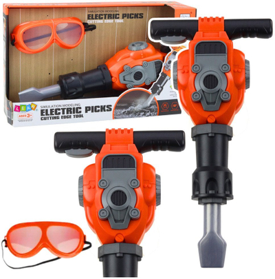 Set lodër mjetesh Do It Yourself, çekiç pneumatiko me zë, syze mbrojtëse, portokalli