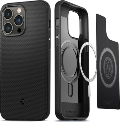 Kapak telefoni Spigen Mag Armor për iPhone 14 Pro Max, me magnet, i zi mat