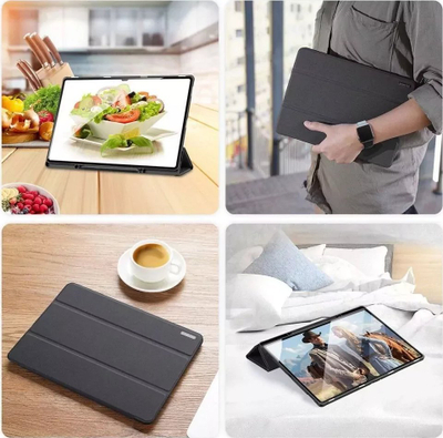 Mbulesë tablet DUX DUCIS Domo për Samsung Galaxy Tab S9 Ultra, me këmbë, me mbajtëse stylus, e zezë