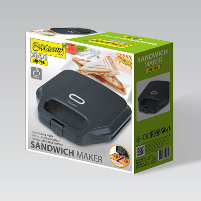 Toster sanduiçësh Maestro MR-708, 750W, i zi