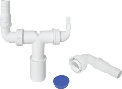 Lidhje sifoni McAlpine WMVT-3240PL për lavatriçe edhe tharëse, 32/40 mm, e bardhë