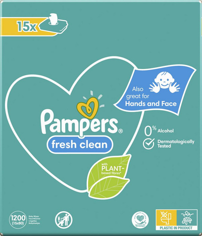 Pampers Fresh Clean Бебешки Марамчиња, 1200 Марамчиња