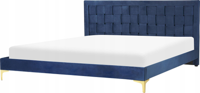 Shtrat Beliani Limoux Velvet, 180 x 200 cm, tapiceri kadife, navy blue