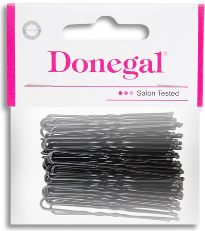 Kapëse flokësh Donegal Black Hairpin 5095, 6cm, 50 copë, ngjyrë e zezë
