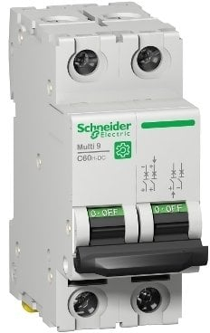 Минијатурен прекинувач Шнајдер Електрик Мулти 9 C60H DC, 2P, 4A, 500V DC