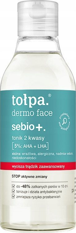 Tonik fytyre Tołpa Sebio+ 2 Acids, 200 ml, për lëkurë me akne