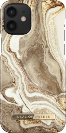 Kapak telefoni iDeal of Sweden Golden Sand Marble për iPhone 12 12 Pro, plastikë, model mermeri, ngjyrë ari bezhë