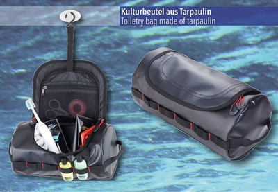 Çantë tualeti Troika Hanging Dopp Kit, organizuese për udhëtime, e zezë gri