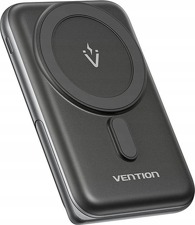 Пренослив полнач Vention магнетска безжична надворешна батерија, 10000mAh, 20W, црна