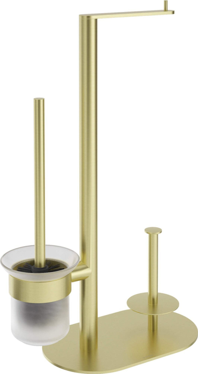Mbajtëse letre higjenike me furçë WC Deante, xham, gold i fërkum