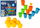 Lojë edukative Cups Puzzle Game 3 in 1, 44 copa, shumëngjyrëshe