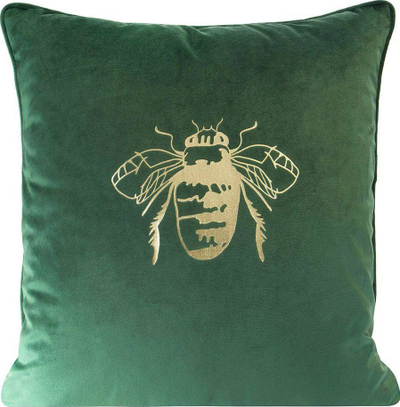 Jastëkëse dekorative Eurofirany Green Blink, 45x45 cm, kadife poliestër, jeshile e errët