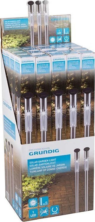 Dritë dielli për kopsht Grundig 4026, LED, inox, ngjyrë argjendi
