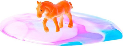 Lodër senzoriale Horse Friends Putty, kal i vogël brenda, xhel me ngjyra, shumëngjyrëshe