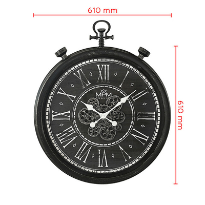 Orë muri MPM Quality Vintage Timekeeper E01.4326.90, e zezë