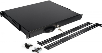 Sirtar rack Equip me çelës 19", 1U, i zi RAL9005