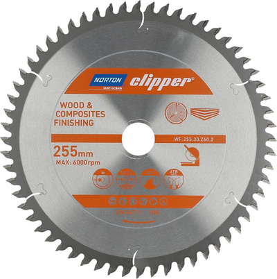Disk sharre Norton Clipper, 255mm, 30mm