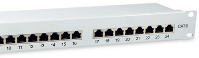 Patch panel Equip 24 porta, Cat.6, i blindum, gri e çelët