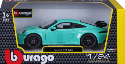Maket makine Bburago Porsche 911 GT3, shkalla 1/24, diecast, jeshile e çelët