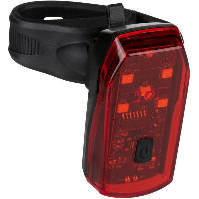 Dritë e pasme biçiklete Dunlop, 5 LED, me funksion freni, e kuqe