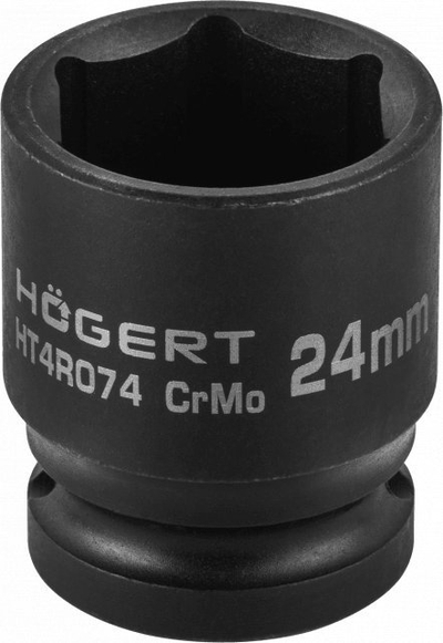 Çelës goditës Hogert HT4R074, 1/2", 24mm, i zi