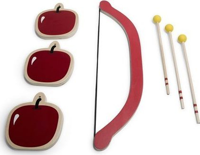 Set hark dhe shigjeta lodër BS Toys Arrow And Bow, 7 pjesë, dru, i kuq
