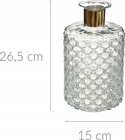 Vazo dekorative Atmosphera Suite Metal, qelq, 26.5 cm, transparente