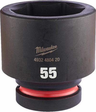Kapak goditës i shkurtër Milwaukee 55 mm, 1", 6 pika, i zi