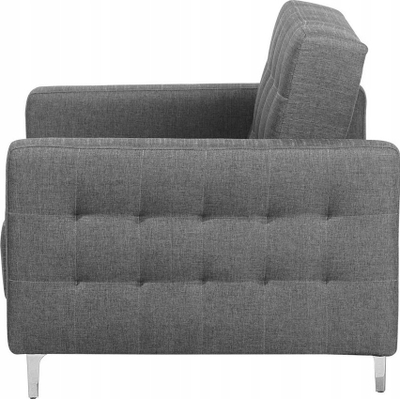 Fotelje relaksu me tekstil tufted, me skelet metalik, gri e errët